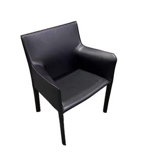 厂家直销北欧马鞍皮餐椅家用现代简约轻奢凳子靠背洽谈椅带扶手