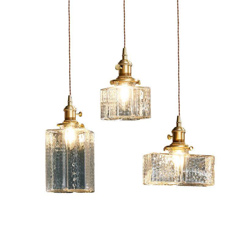 ins日式复古三头玻璃吊灯餐厅民宿咖啡厅吧台玄关过道玻璃吊灯,家装灯饰光源,智能吊灯,淘宝优惠券,粉丝福利购,淘宝优惠卷