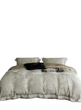 春夏高端兰精天丝四件套轻奢风印染亲肤裸睡莱赛尔被套床上用品