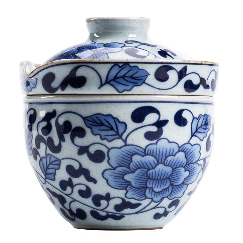 青花瓷快茶客户外随身泡器陶瓷杯携一QHKB2022壶一杯单人便旅行茶