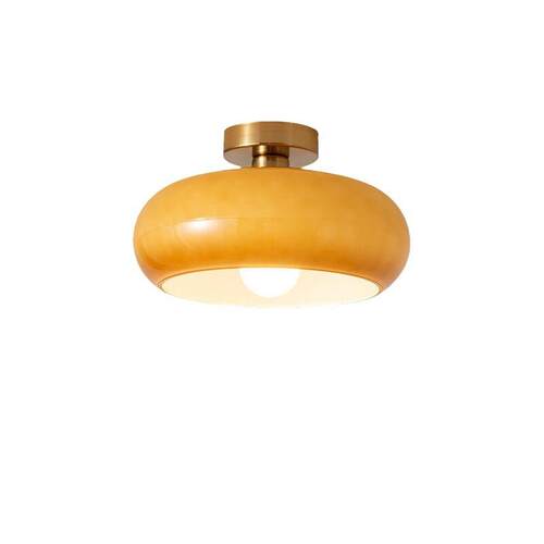 中古风入户玄关灯包豪斯玻璃阳台护眼LED灯具简约走廊过道吸顶灯