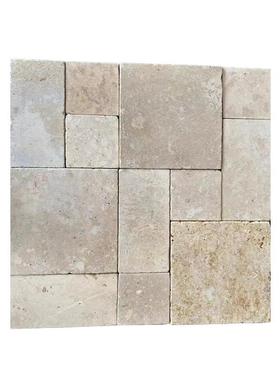 围墙石洞石高端石材别墅花池罗曼米黄天然石材花园石莱姆石垒墙石