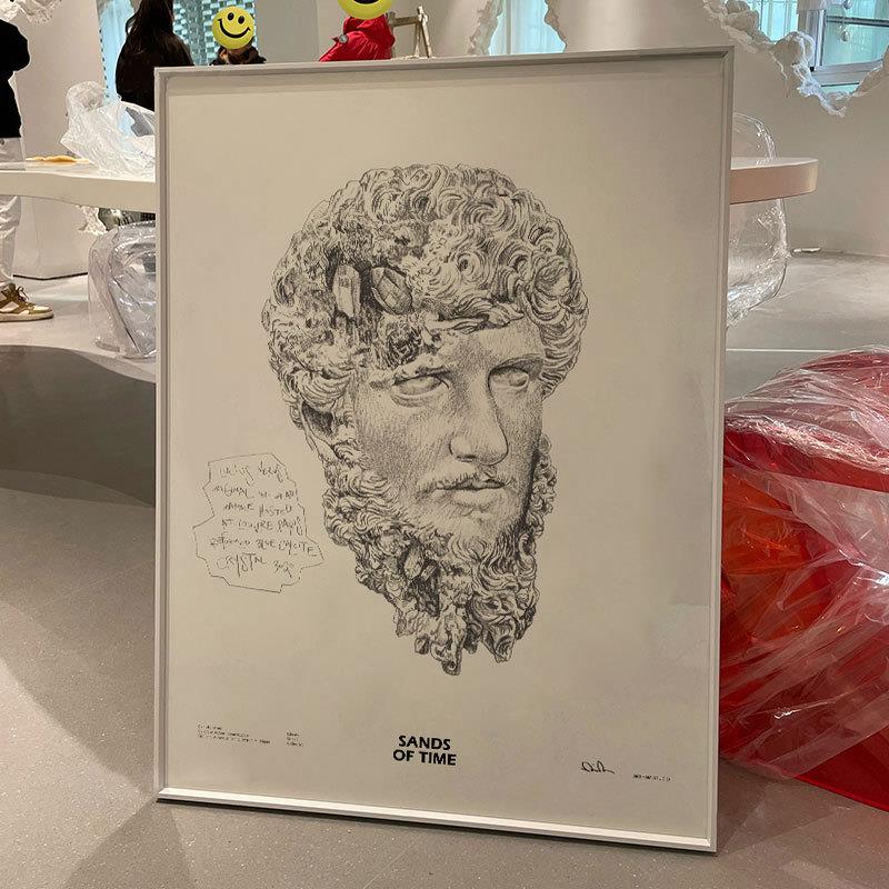 大卫雕像北欧素描装饰画文艺复兴达芬奇卧室床头墙样板房艺术挂画
