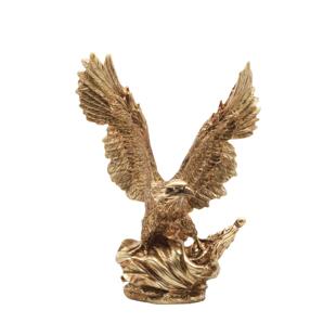 复古美式动物仿铜雄鹰展翅立体树脂工艺品摆件玄关办公室酒柜装饰