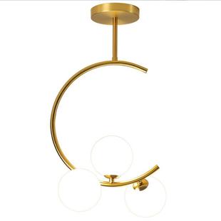 北欧现代室内玻璃小吊灯简约创意个性 衣帽间卧室分子吊灯主卧