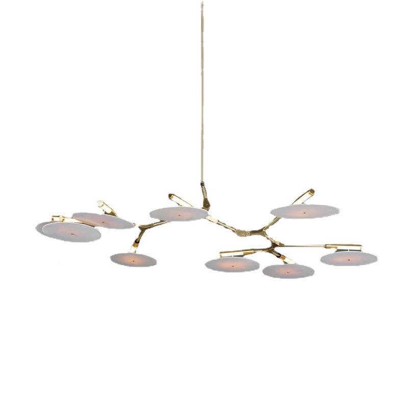 北欧设师餐客厅树形餐厅吊灯后现代矮属户计型卧室厅金艺术灯饰