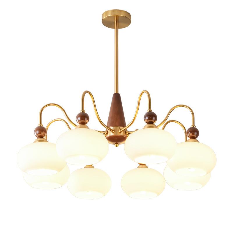 餐厅柿中古法式客厅吊灯计师胡桃木室主子吊灯设实木美式复古卧灯