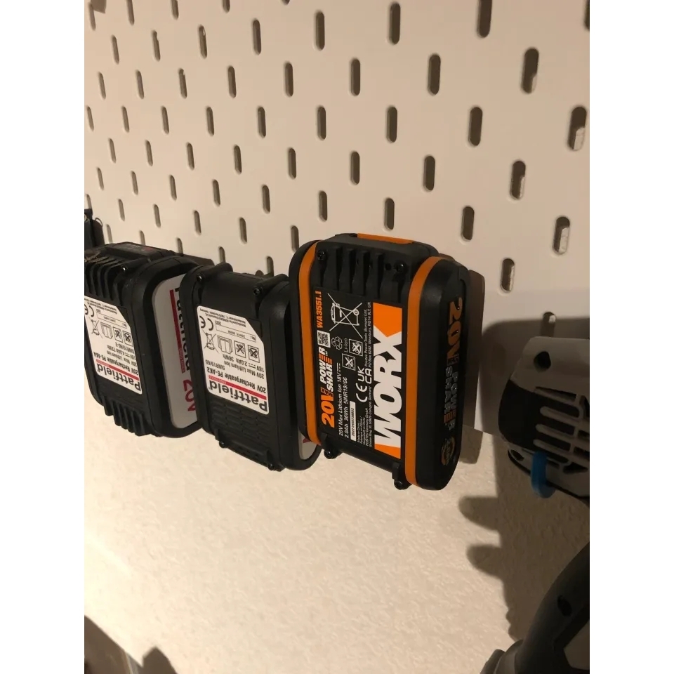 适用SKADIS 斯考迪斯 宜家洞洞板配件 威克士worx20v橙色电池支架