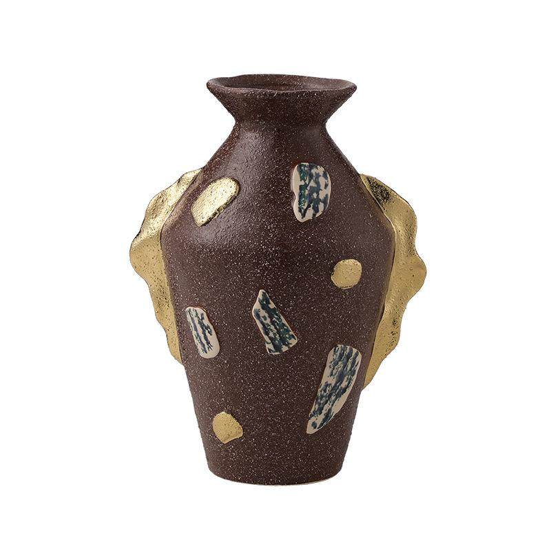 新中式轻奢抽象金耳粗砂陶瓷花瓶售楼处客厅玄关桌面艺术花器摆件,橡塑材料及制品,工业陶瓷,淘宝优惠券,粉丝福利购,淘宝优惠卷