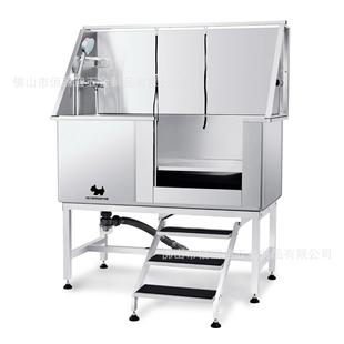 50寸宠物洗澡池不锈钢大型犬洗澡盆浴缸右门带楼梯狗池洗狗槽洗护