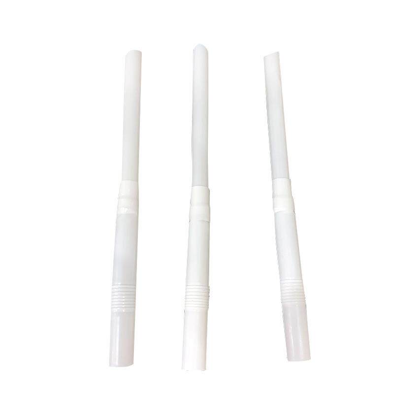 白色双节单段波纹吸管一次性加长双节伸缩奶茶塑料吸管厂家