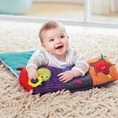 婴儿爬爬毯趴趴枕抱枕游戏毯儿童枕带摇铃响纸牙胶