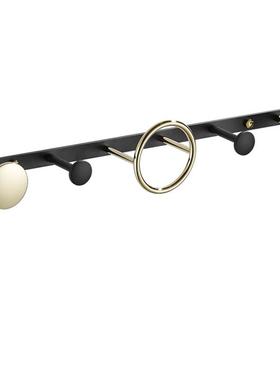 浴室黄铜挂衣钩玄关壁挂排钩卫生间墙壁黑色排钩衣服挂钩衣帽钩