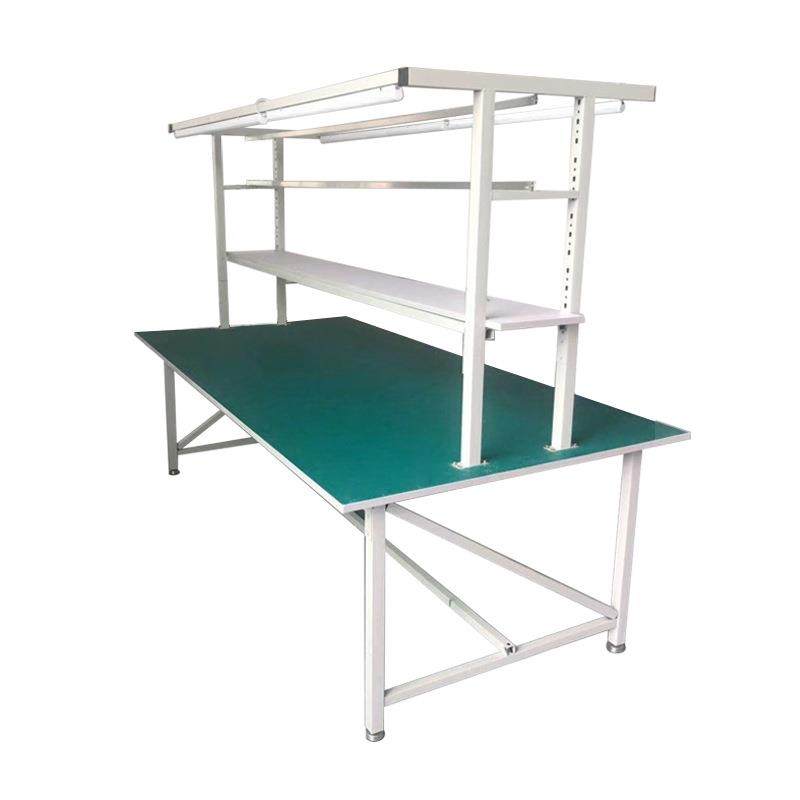 防静电工作台操作台工厂车间流水线手机维修桌重型单双面带灯桌子