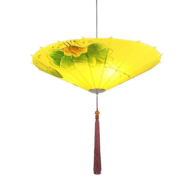 新中式吊灯雨伞形布艺灯笼楼梯餐厅客栈走廊火锅店过道灯具装饰灯,家装灯饰光源,智能吊灯,淘宝优惠券,粉丝福利购,淘宝优惠卷