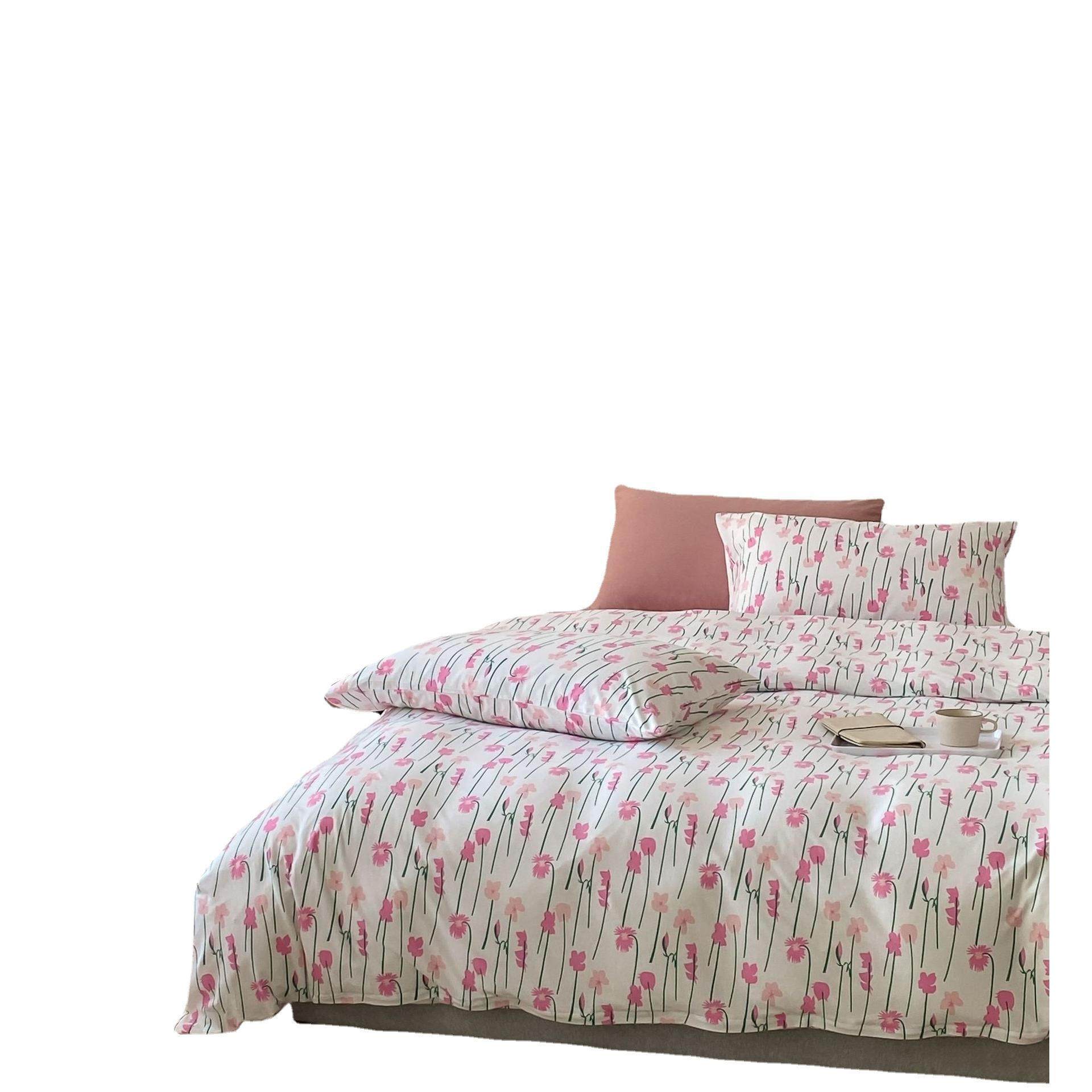 新款文艺简约分针织棉四件套全棉针织棉床单床笠款床上套件,床上用品,床品套件/四件套/多件套,淘宝优惠券,粉丝福利购,淘宝优惠卷