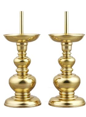 黄铜烛台摆件关公光身葫芦蜡烛座厂家金属插蜡烛台座婚庆供奉