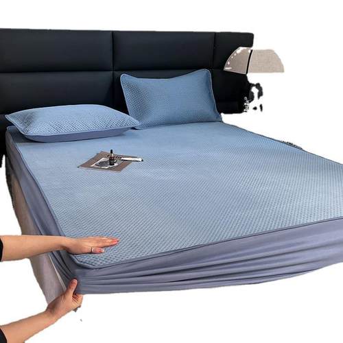 夏季云母凉感丝凉席三件套儿童防滑纯色床单床笠凉席夏天可水洗席