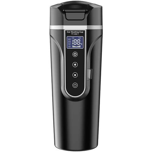 智能屏显车载烧水杯车用电热杯12V/24V通用车家两用烧水礼品