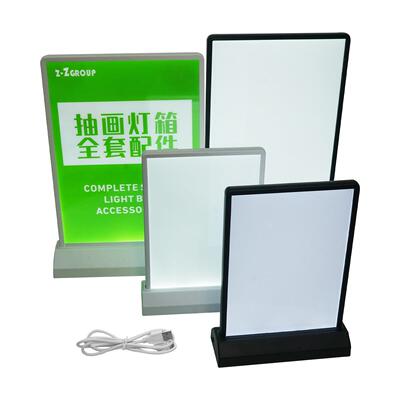 LED充电无线灯箱桌面点餐超长续航餐厅吧台双面价格表lightbox