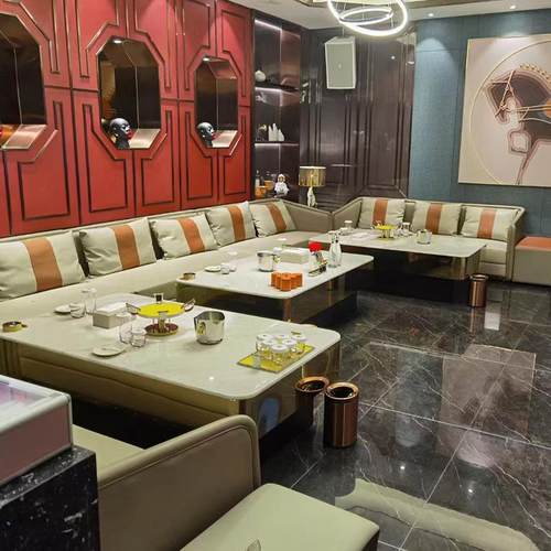 酒吧咖啡厅歌厅影院卡座沙发茶几组合轻奢KTV包厢沙发茶几