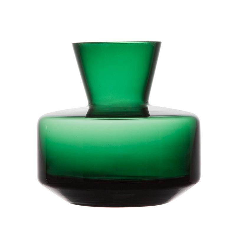 墨绿色纯粹极简线条玻璃花瓶餐桌装饰高档插花水培摆件饰品,家居饰品,花瓶,淘宝优惠券,粉丝福利购,淘宝优惠卷