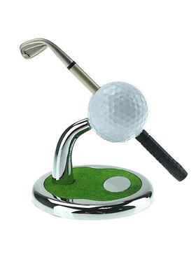 高尔夫装饰笔筒办公室桌面摆件个性礼品带写字笔高尔夫创意笔筒