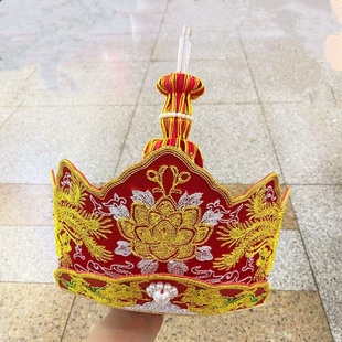 包邮 新法师帽毗卢帽僧帽 配五佛冠铁盒手工刺绣佛具