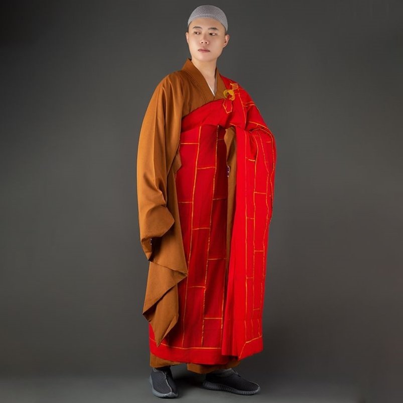 新僧服出家僧人和尚服袈裟红色高档金边祖衣千佛衣法衣搭衣僧袍僧