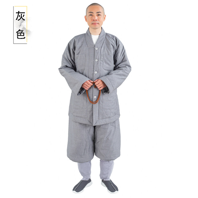 新僧服加绒短褂套装冬季僧衣僧袍加厚保暖男女加棉小褂棉衣棉裤棉