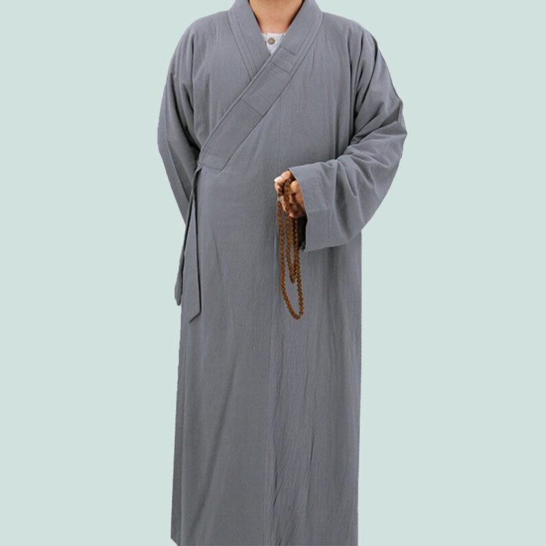 新冬季棉麻加绒僧服长褂棉袄大褂僧袍秋出家师父加厚僧人衣服和尚