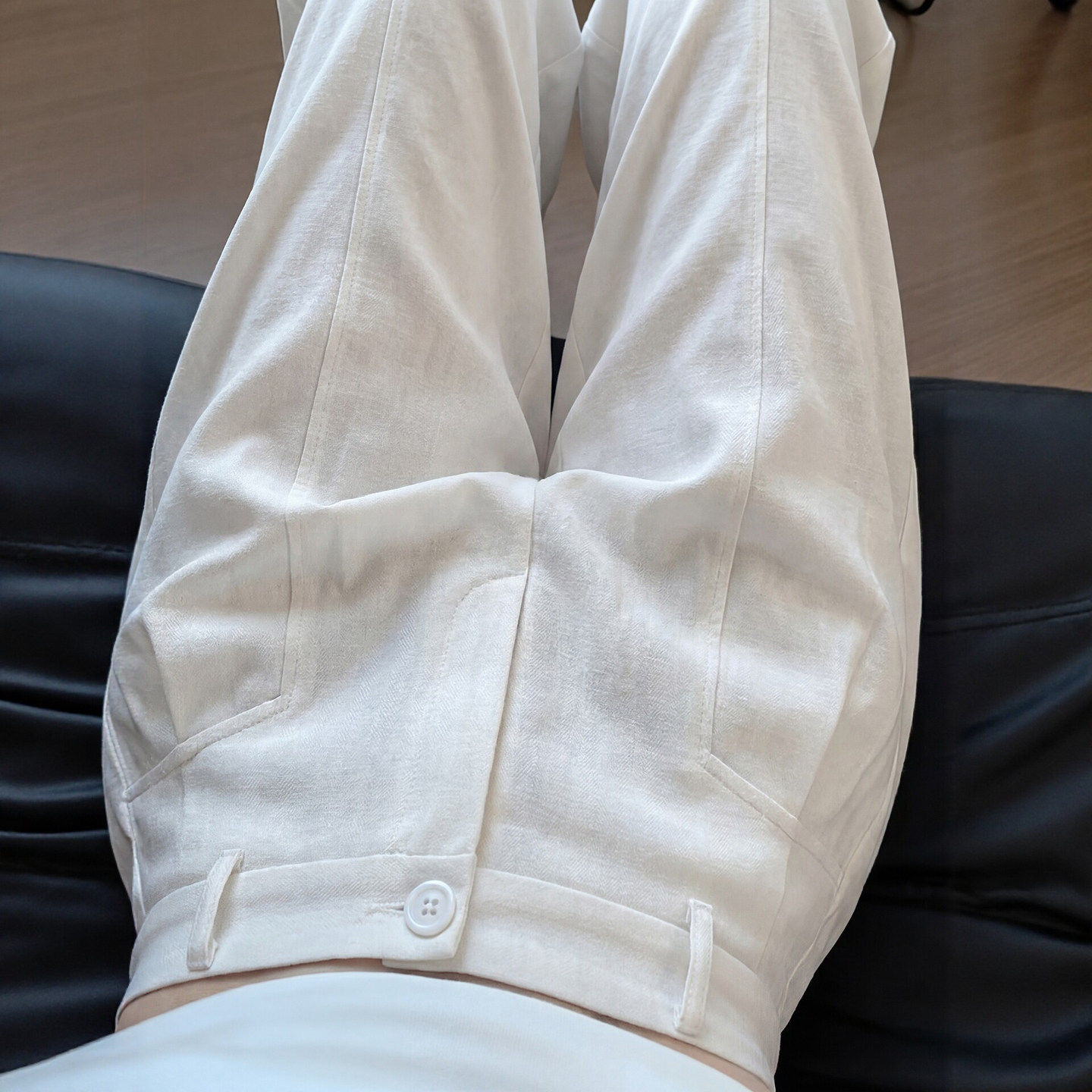 白色亚麻西装裤女夏薄2026新款高腰宽松垂感老钱风休闲直筒阔腿裤