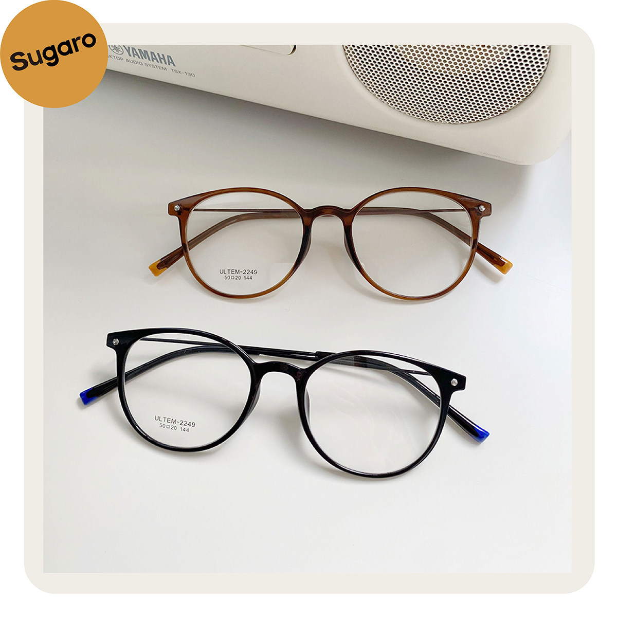 韩版超轻塑钢茶色近视眼镜可配度数防蓝光防辐射女圆脸显瘦小框架