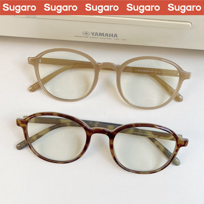 超轻奶茶色大框眼镜男女可配度数