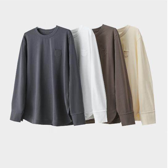 小口袋高密度双纱棉显瘦圆弧摆拼接百搭纯色打底衫AA58,女装/女士精品,T恤,淘宝优惠券,粉丝福利购,淘宝优惠卷