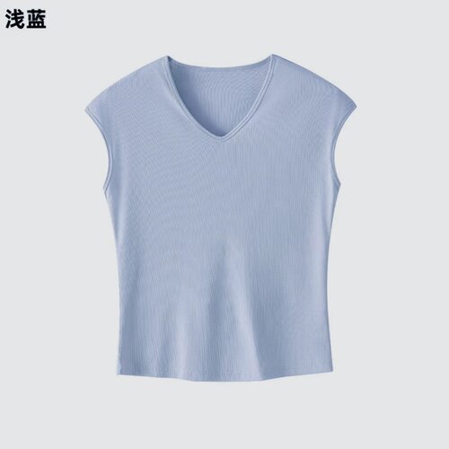 2026新款女士V领无袖T恤舒适宽松透气修身百搭显瘦上衣A326