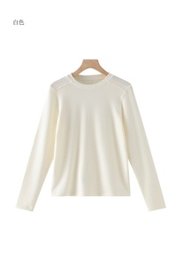 2026新款外贸单圆领长袖精品棉T恤女宽松显瘦休闲百搭上衣9Ha229