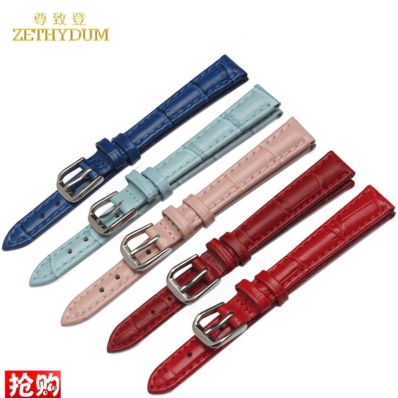 尊致登 头层真皮手表带 小尺寸女士 x10mm 12mm 14mm 16mm 适用DW