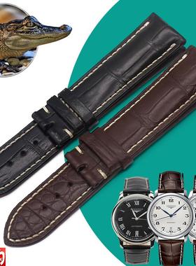 征途适配浪琴名匠美洲鳄鱼皮表u带军旗L2.518/L2.628军旗鳄鱼表带