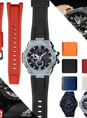 适配G-SHOCK卡k西欧硅胶手表带GST-B100S110W300400G橡胶表链男