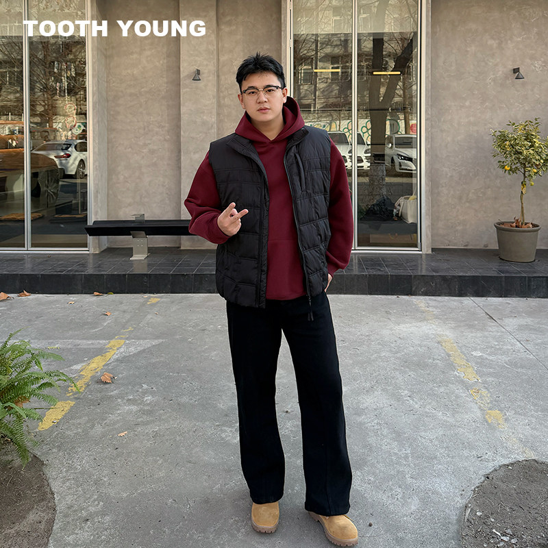 郑一爱穿搭【羽绒马甲】冬季立领纯色男宽松大码外套,男装,羽绒马甲,淘宝优惠券,粉丝福利购,淘宝优惠卷