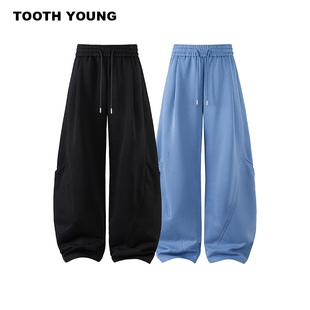 通勤弯刀卫裤 320g纯色胖胖男生秋冬宽松大码 暖暖裤 郑一爱穿搭