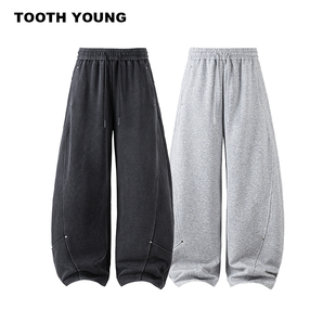 温度调节裤 卫裤 320g水洗纯色弯刀裤 休闲大码 男冬季 郑一爱穿搭