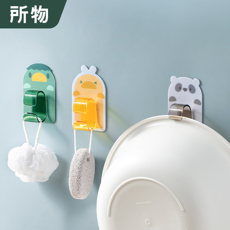 卡通动物免打孔墙钩浴室挂钩粘钩卫生间置物架可爱收纳神器