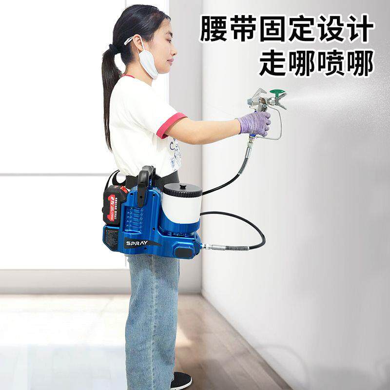 乳胶漆油漆电动喷枪背包锂电款家装高压无气喷涂机小型DIY喷漆枪