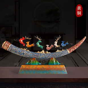 鹿鹿平安全铜鹿摆件客厅玄关办公室装 饰品乔迁新居送礼公司开业礼