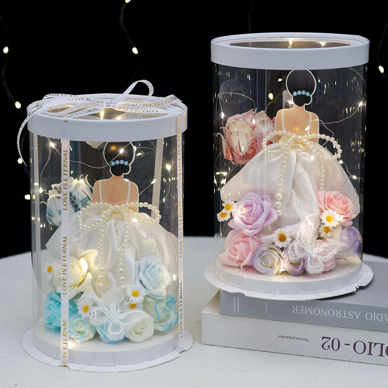 女神公主裙透明蛋糕有钱花礼盒