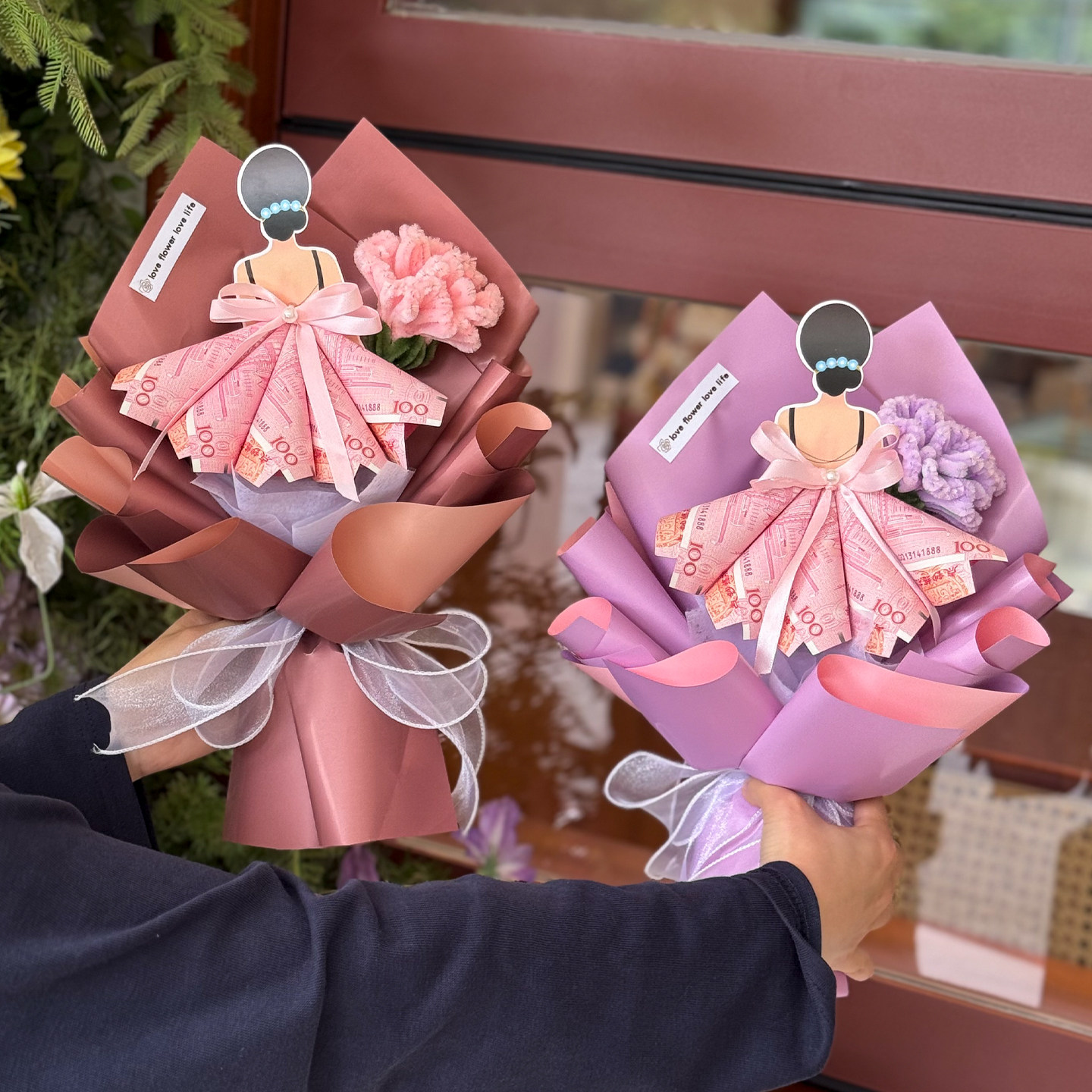 手工diy免包装材料创意扭扭棒康乃馨有钱花妈妈婆婆生日节日礼物
