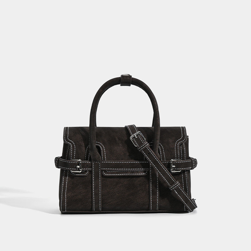 日本バッグ2025新款通勤复古磨砂小包女时尚百搭斜挎包手提小方包