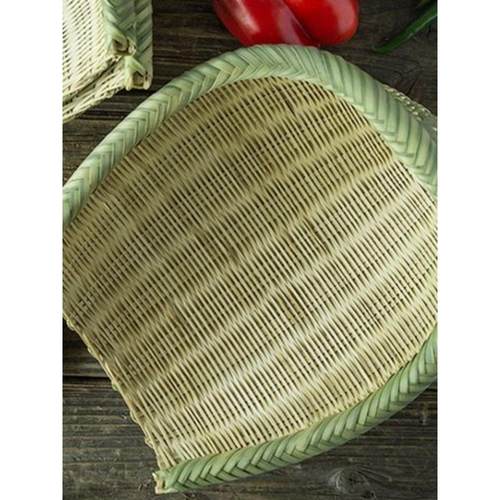 竹编开口簸箕家用全竹青筲箕洗菜沥水竹篮子竹制品青菜篮收纳竹筛